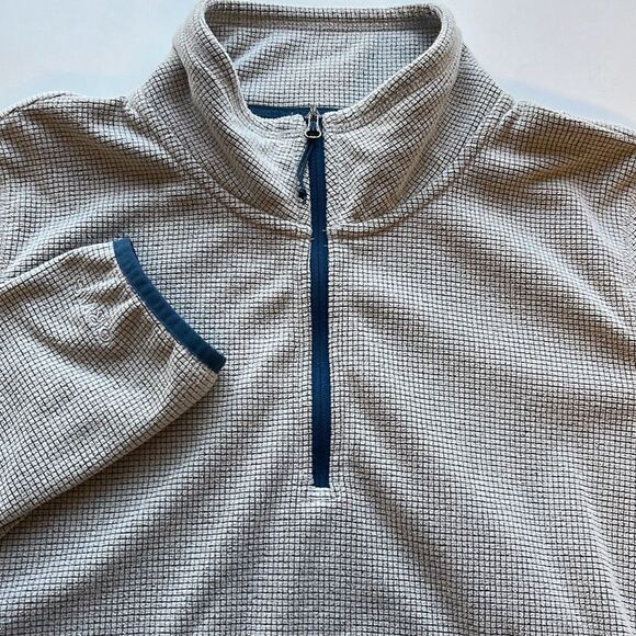 Orvis 1/4 Zip Textured Windowpane Pullover Tagged XL Fits Slim L - Picture 1 of 9
